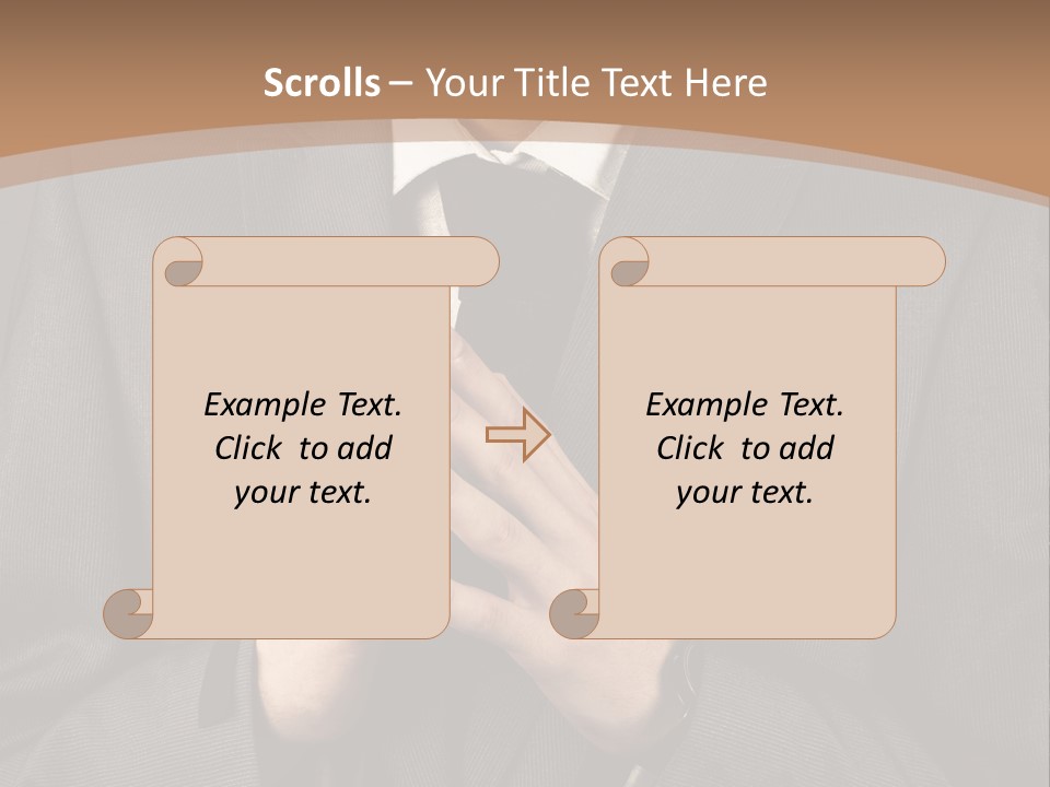A Man In A Suit Is Holding His Hands Together PowerPoint Template