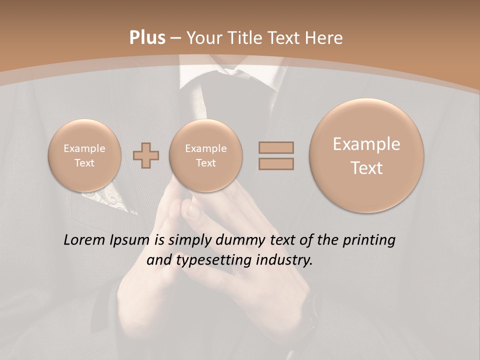 A Man In A Suit Is Holding His Hands Together PowerPoint Template