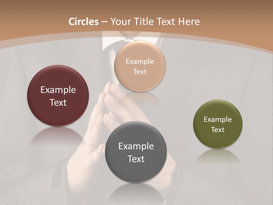 A Man In A Suit Is Holding His Hands Together PowerPoint Template