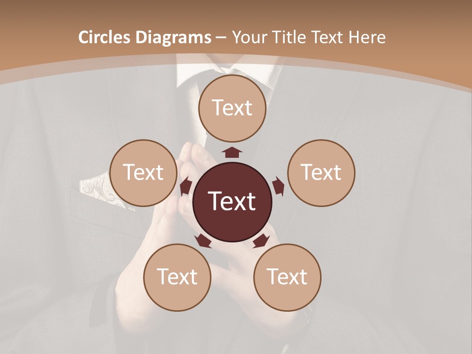 A Man In A Suit Is Holding His Hands Together PowerPoint Template