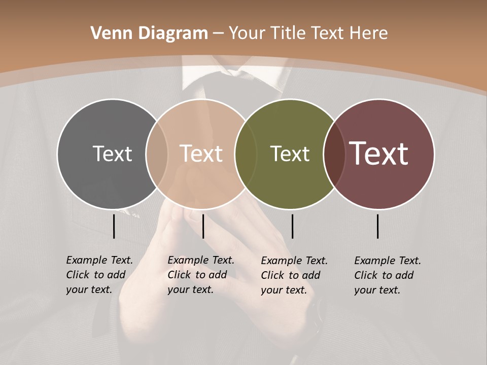 A Man In A Suit Is Holding His Hands Together PowerPoint Template