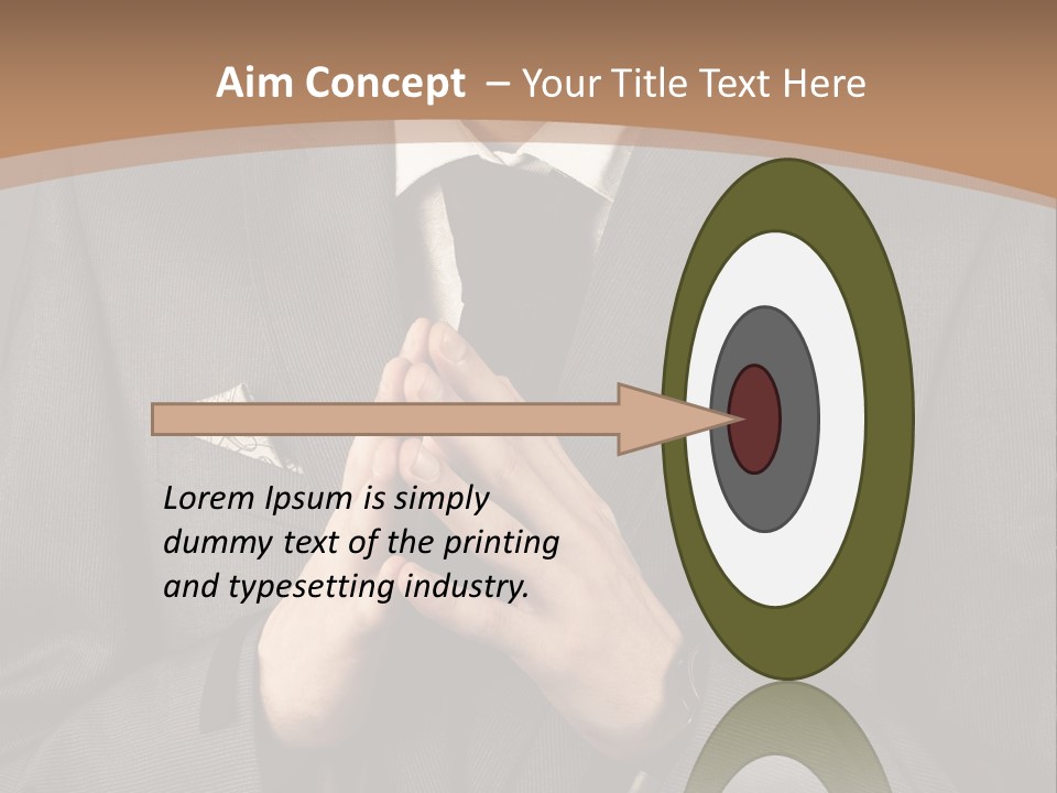 A Man In A Suit Is Holding His Hands Together PowerPoint Template