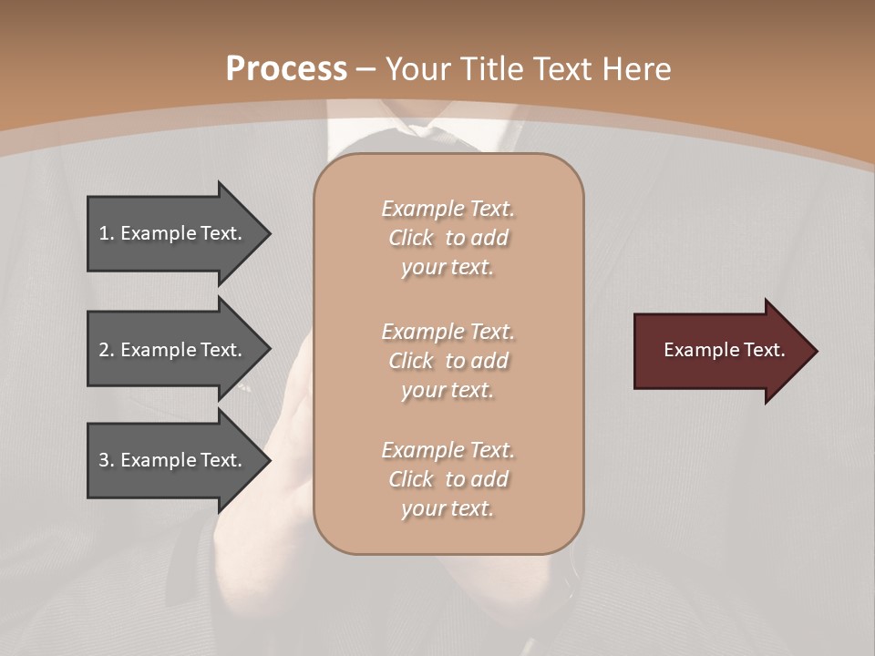 A Man In A Suit Is Holding His Hands Together PowerPoint Template