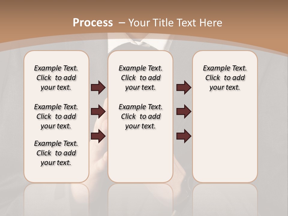 A Man In A Suit Is Holding His Hands Together PowerPoint Template