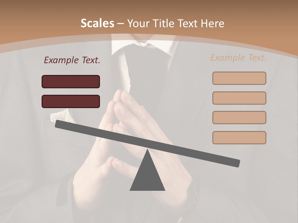 A Man In A Suit Is Holding His Hands Together PowerPoint Template