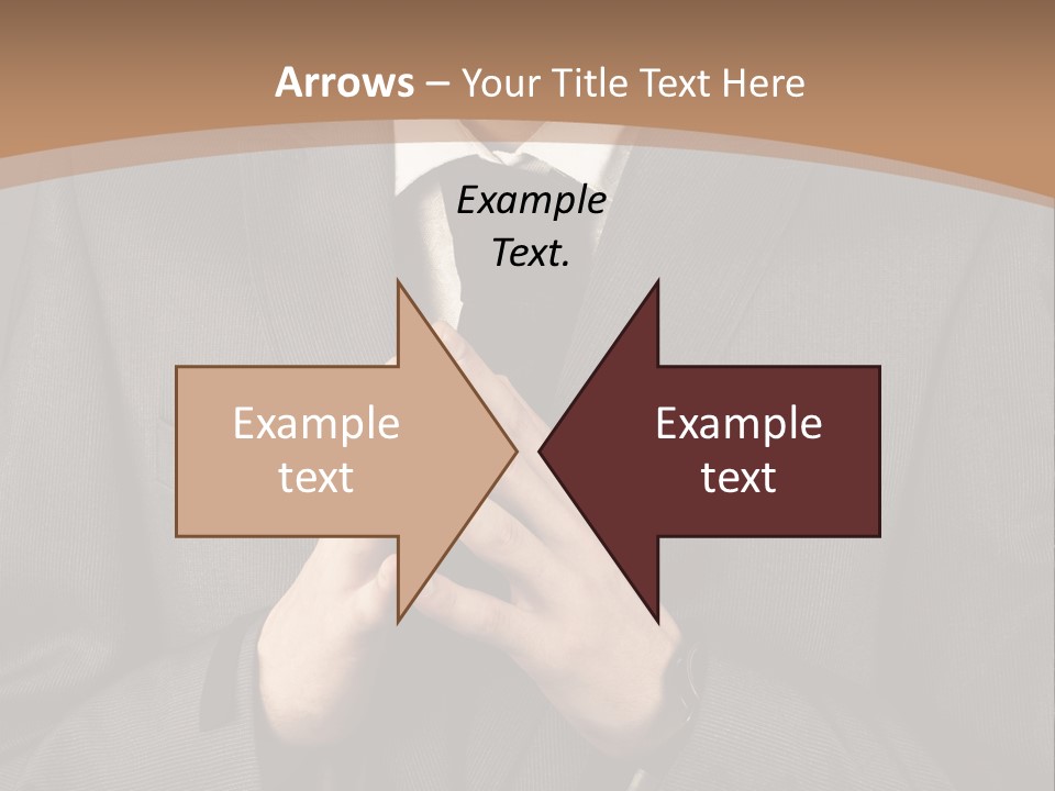 A Man In A Suit Is Holding His Hands Together PowerPoint Template