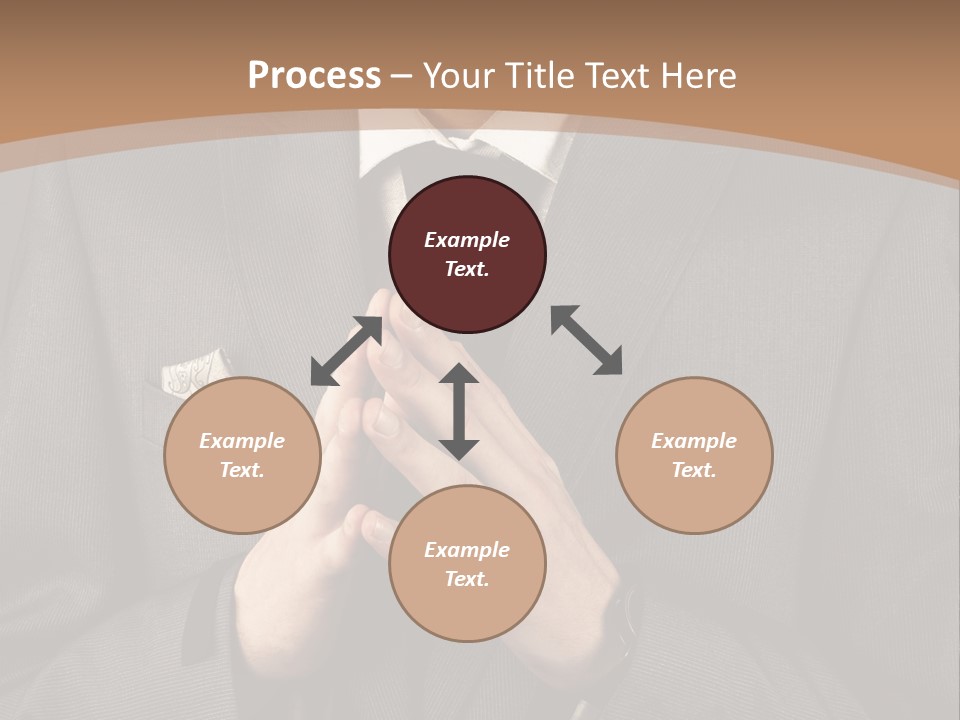 A Man In A Suit Is Holding His Hands Together PowerPoint Template