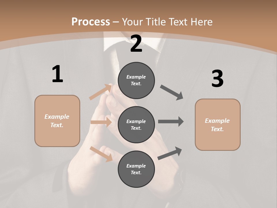 A Man In A Suit Is Holding His Hands Together PowerPoint Template