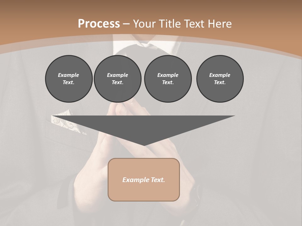 A Man In A Suit Is Holding His Hands Together PowerPoint Template