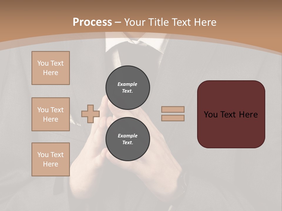 A Man In A Suit Is Holding His Hands Together PowerPoint Template