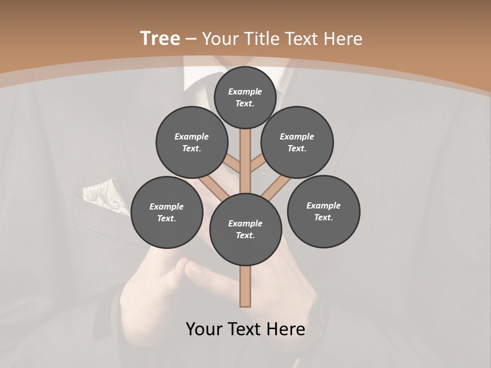 A Man In A Suit Is Holding His Hands Together PowerPoint Template