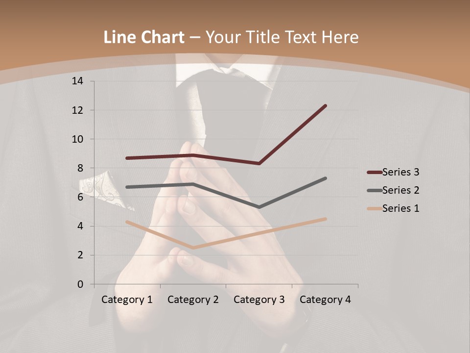 A Man In A Suit Is Holding His Hands Together PowerPoint Template