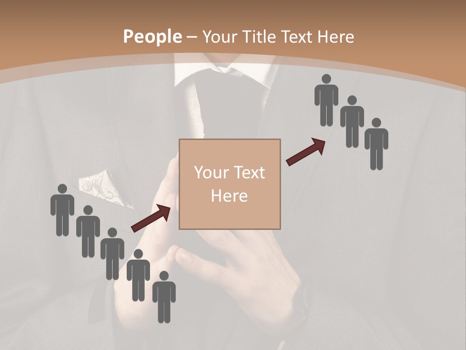 A Man In A Suit Is Holding His Hands Together PowerPoint Template