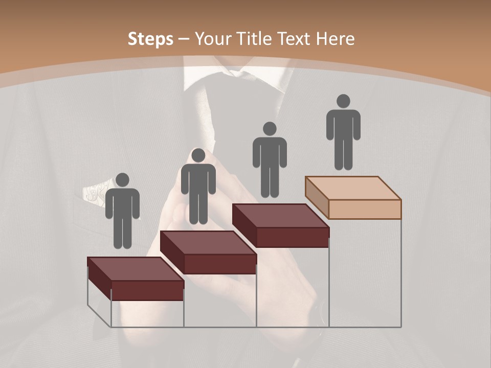 A Man In A Suit Is Holding His Hands Together PowerPoint Template