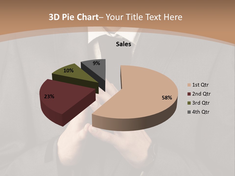 A Man In A Suit Is Holding His Hands Together PowerPoint Template