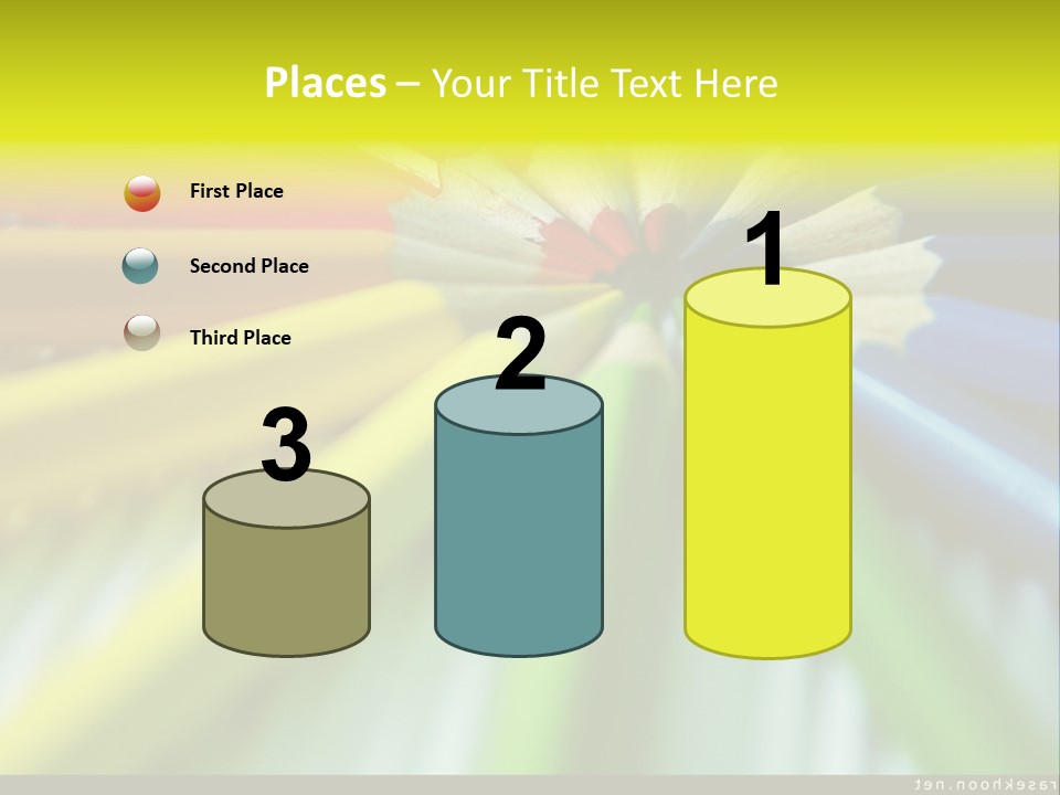 A Group Of Colored Pencils Arranged In A Circle PowerPoint Template