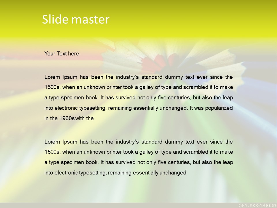 A Group Of Colored Pencils Arranged In A Circle PowerPoint Template