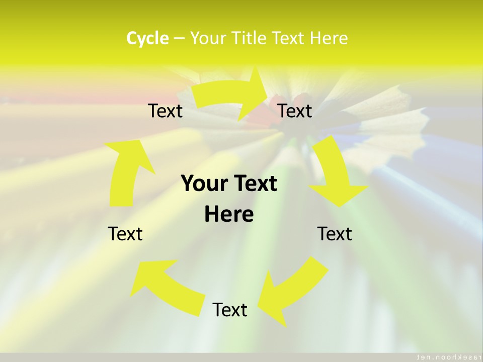 A Group Of Colored Pencils Arranged In A Circle PowerPoint Template