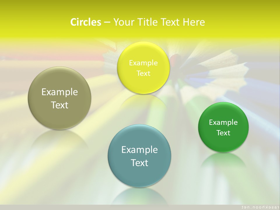 A Group Of Colored Pencils Arranged In A Circle PowerPoint Template