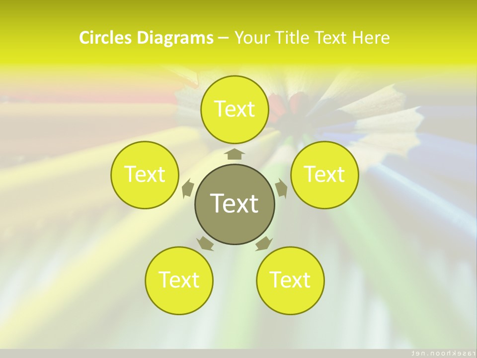 A Group Of Colored Pencils Arranged In A Circle PowerPoint Template