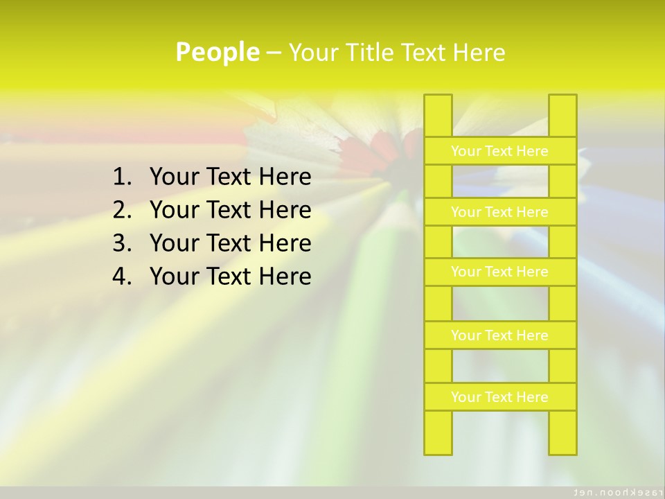 A Group Of Colored Pencils Arranged In A Circle PowerPoint Template