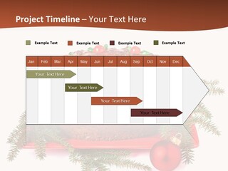 A Christmas Cake On A Red Plate On A White Background PowerPoint Template