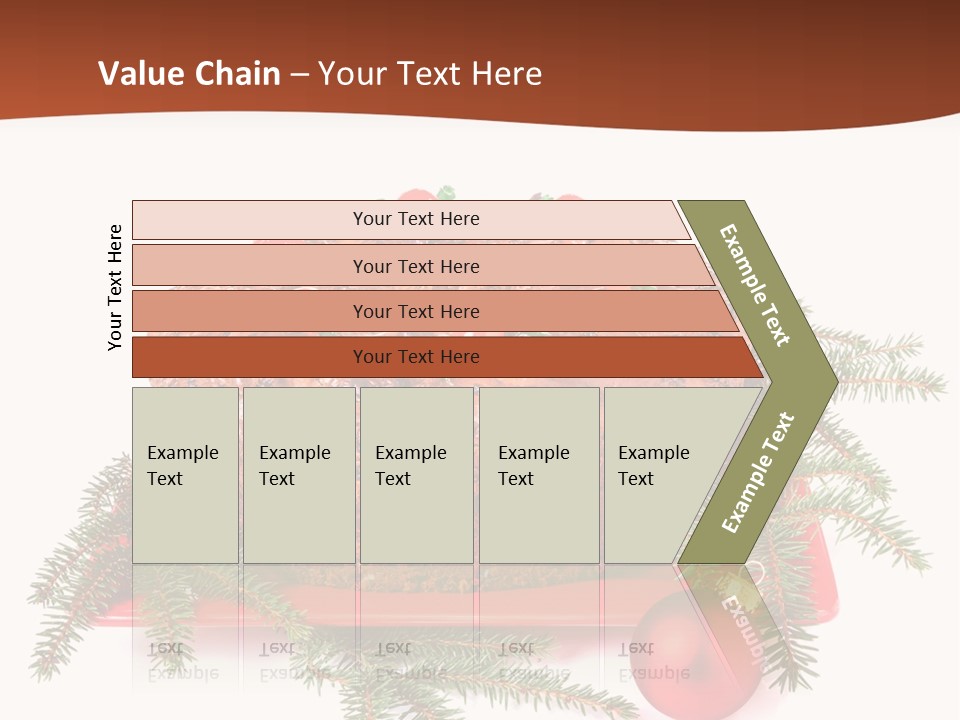 A Christmas Cake On A Red Plate On A White Background PowerPoint Template