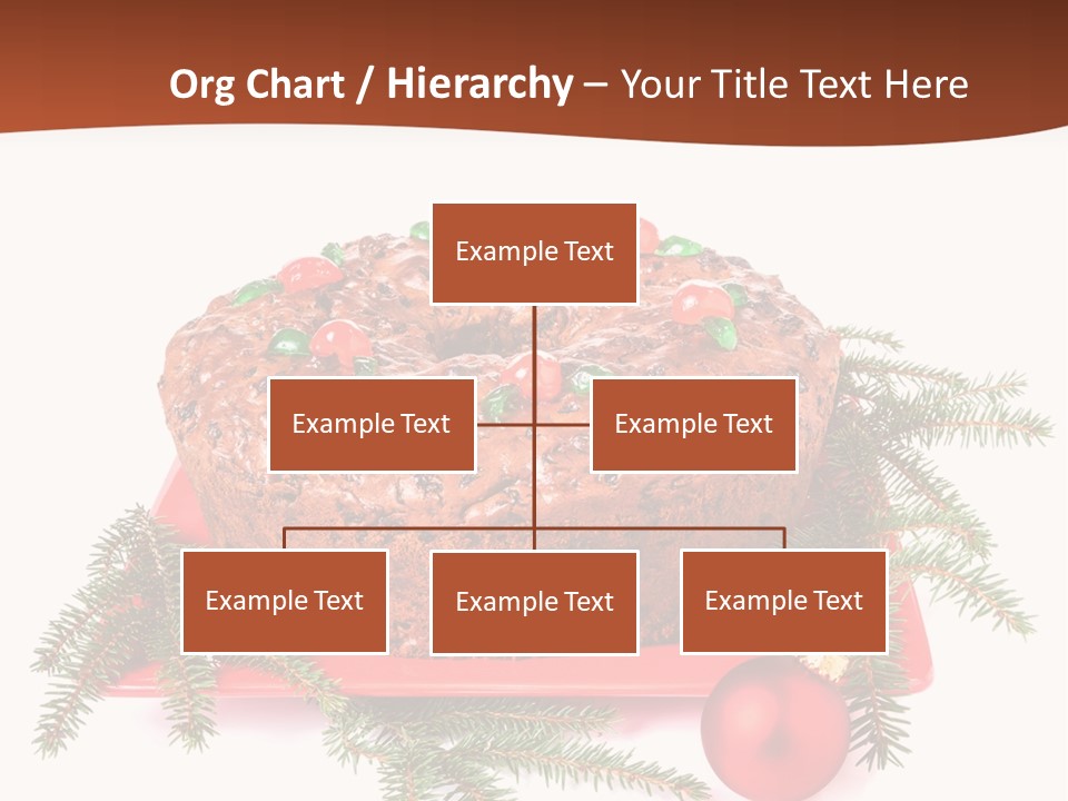 A Christmas Cake On A Red Plate On A White Background PowerPoint Template