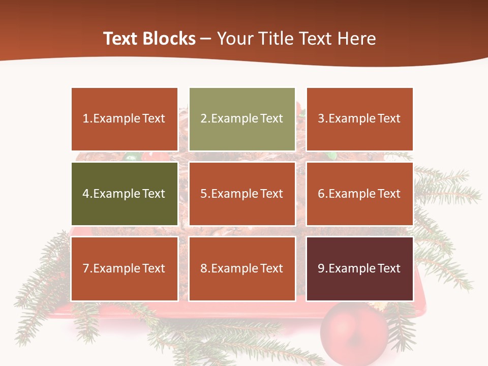 A Christmas Cake On A Red Plate On A White Background PowerPoint Template