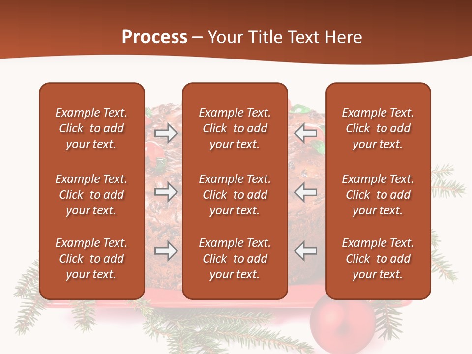 A Christmas Cake On A Red Plate On A White Background PowerPoint Template