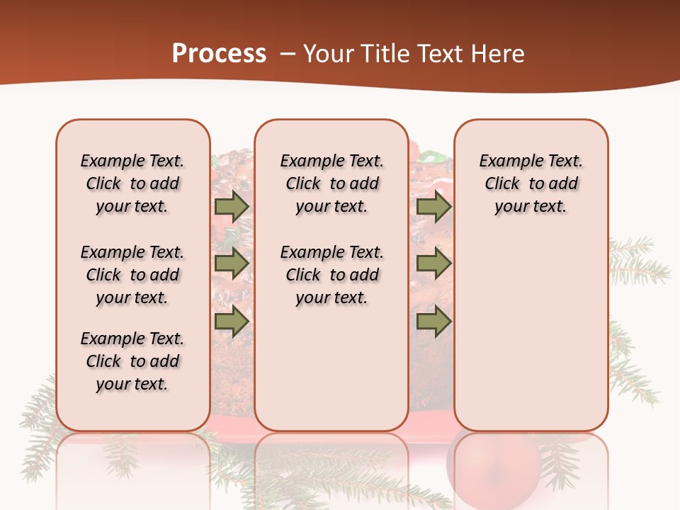 A Christmas Cake On A Red Plate On A White Background PowerPoint Template