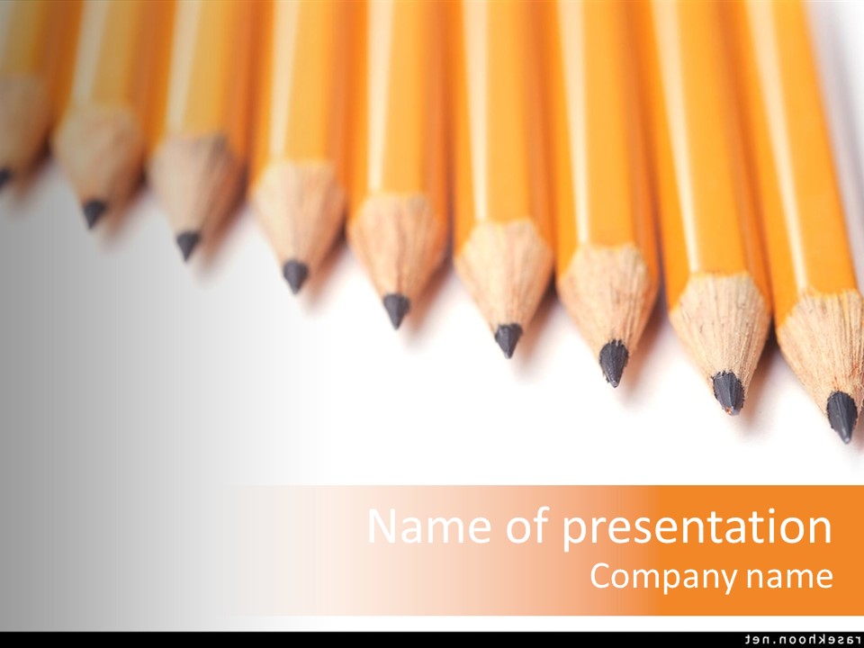 A Group Of Yellow Pencils With A White Background PowerPoint Template