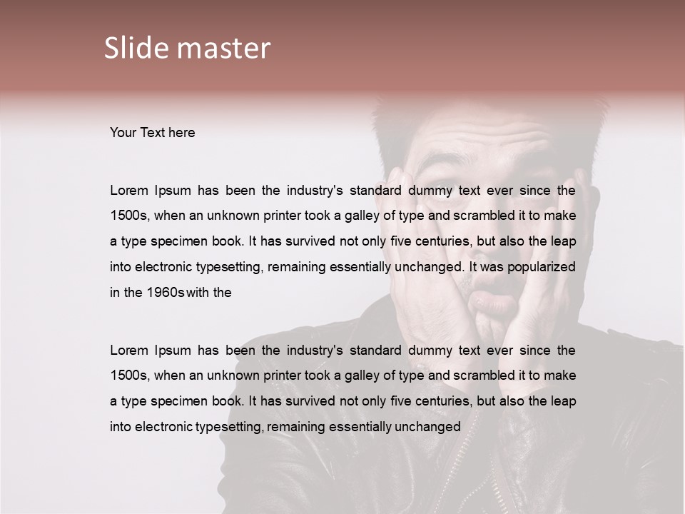 A Man Covering His Face With His Hands PowerPoint Template