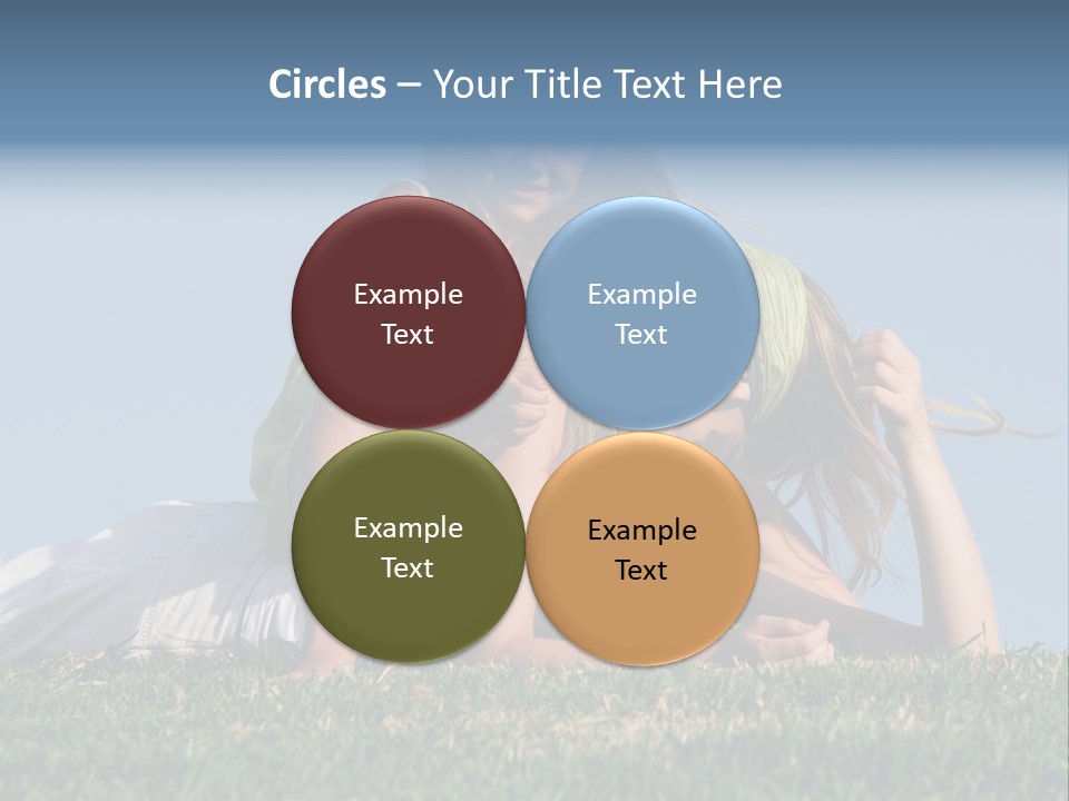 A Mother And Daughter Laying On The Grass PowerPoint Template