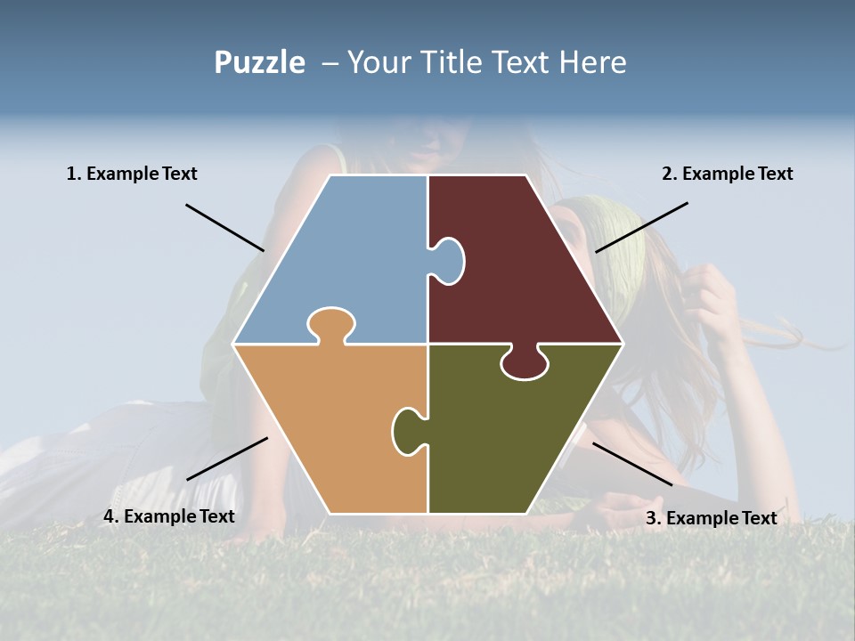 A Mother And Daughter Laying On The Grass PowerPoint Template