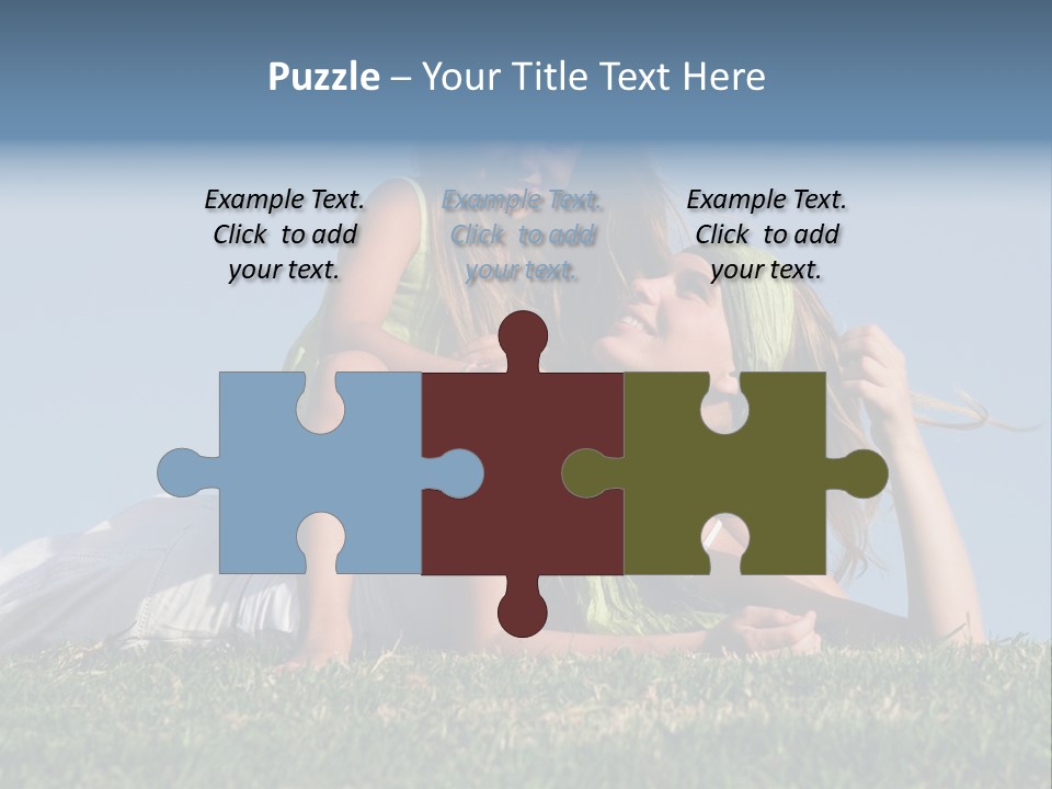 A Mother And Daughter Laying On The Grass PowerPoint Template