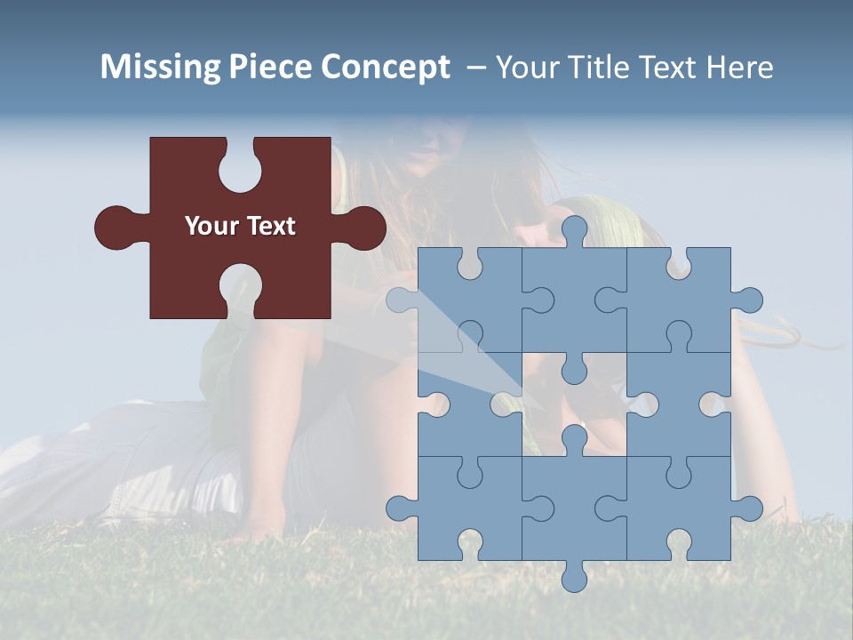 A Mother And Daughter Laying On The Grass PowerPoint Template