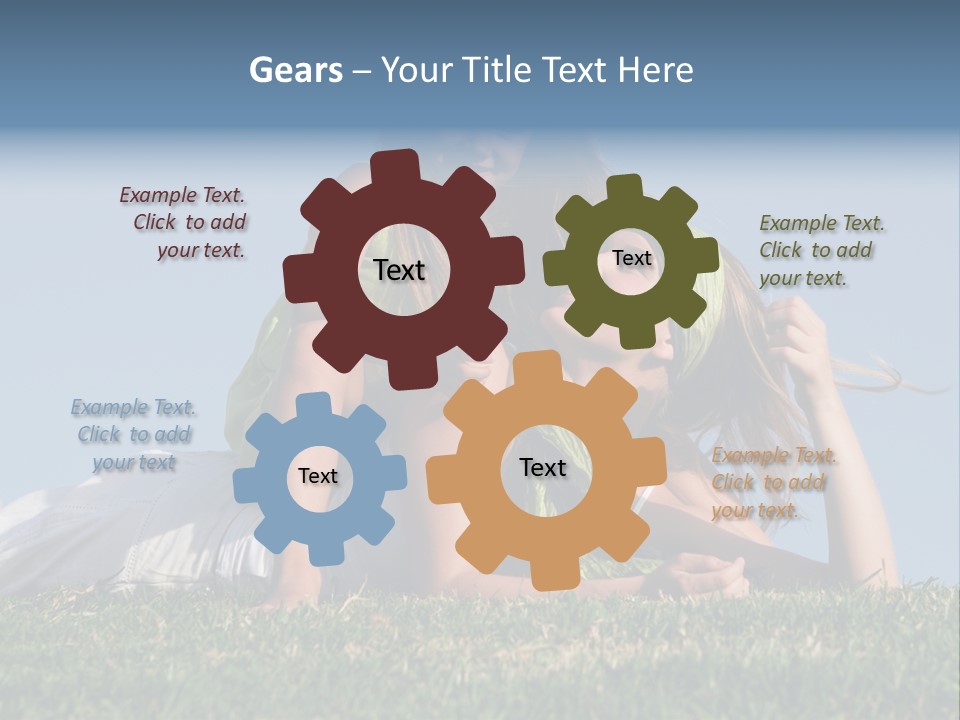 A Mother And Daughter Laying On The Grass PowerPoint Template