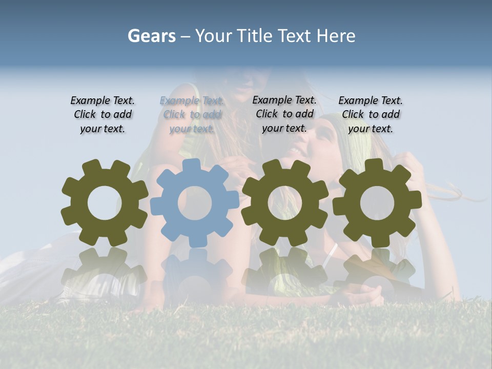 A Mother And Daughter Laying On The Grass PowerPoint Template