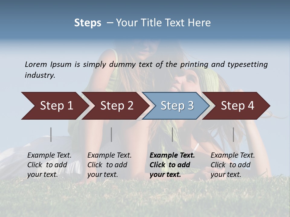 A Mother And Daughter Laying On The Grass PowerPoint Template