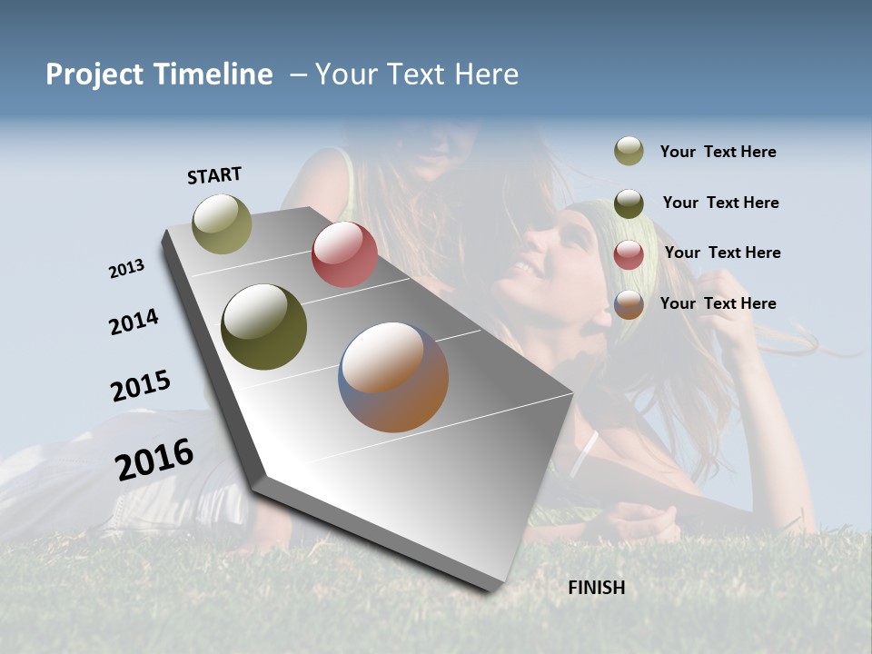 A Mother And Daughter Laying On The Grass PowerPoint Template