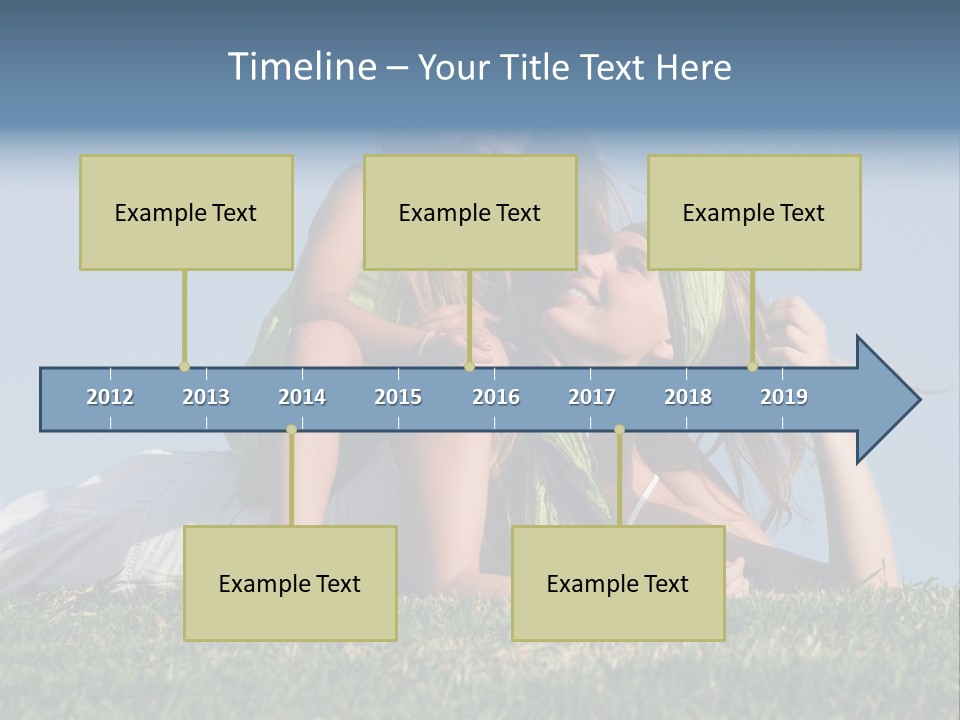 A Mother And Daughter Laying On The Grass PowerPoint Template