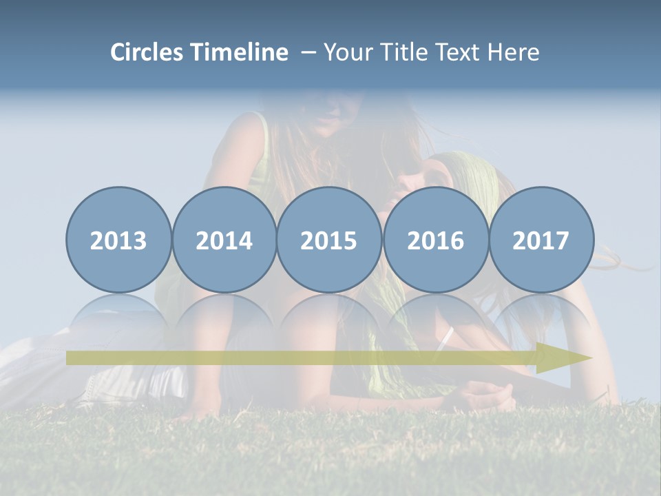 A Mother And Daughter Laying On The Grass PowerPoint Template
