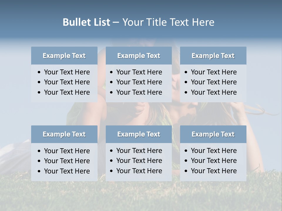 A Mother And Daughter Laying On The Grass PowerPoint Template