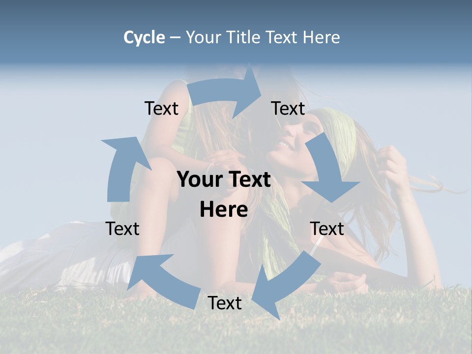 A Mother And Daughter Laying On The Grass PowerPoint Template