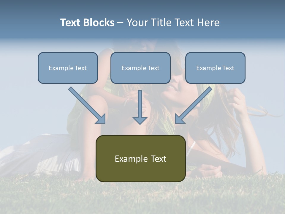 A Mother And Daughter Laying On The Grass PowerPoint Template