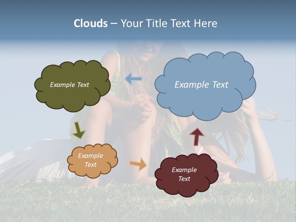 A Mother And Daughter Laying On The Grass PowerPoint Template