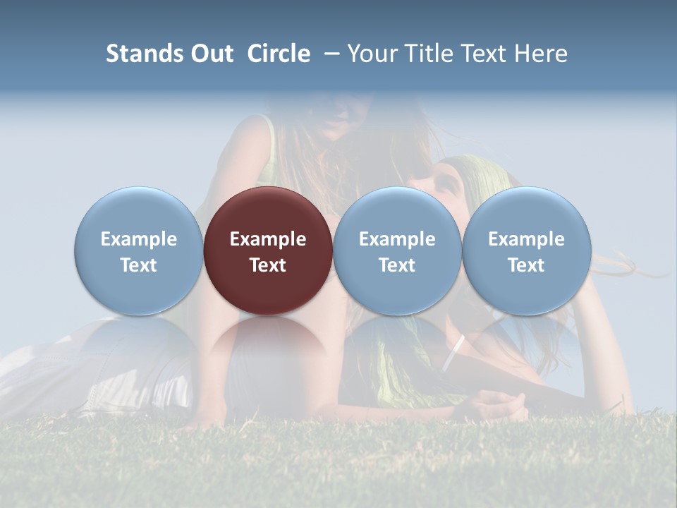 A Mother And Daughter Laying On The Grass PowerPoint Template