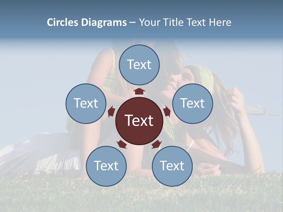 A Mother And Daughter Laying On The Grass PowerPoint Template