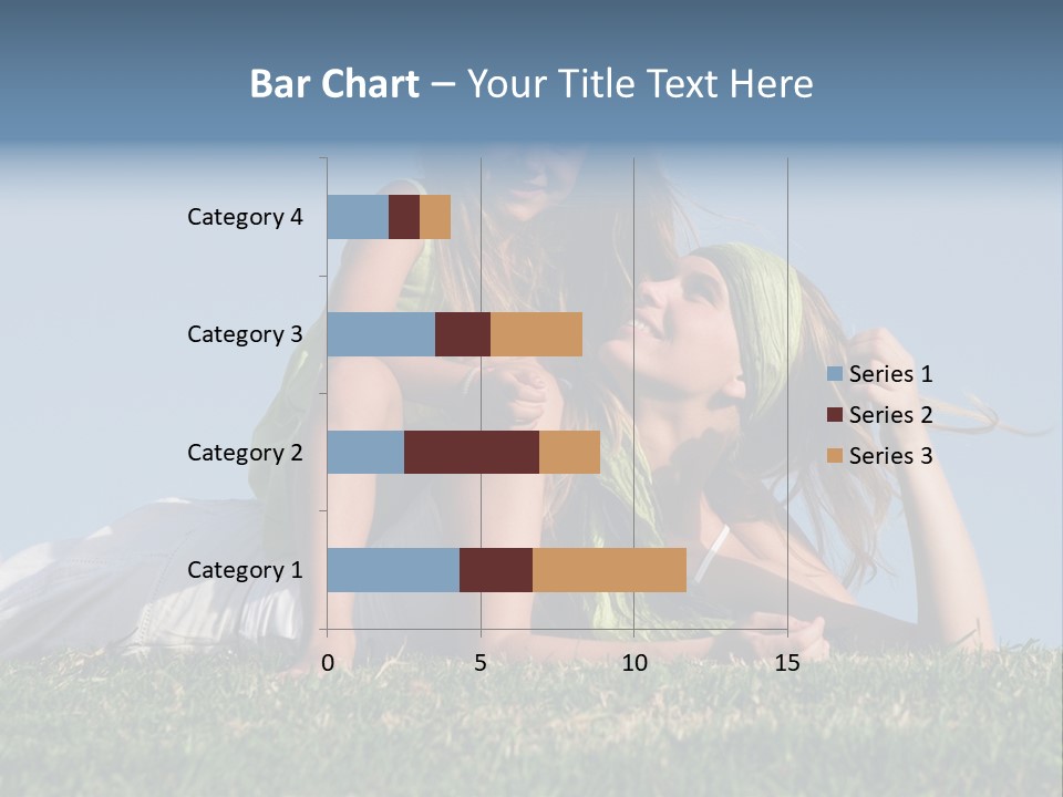 A Mother And Daughter Laying On The Grass PowerPoint Template